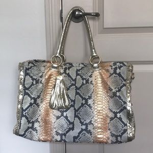 Jenrigo Pink Python Leather Handbag